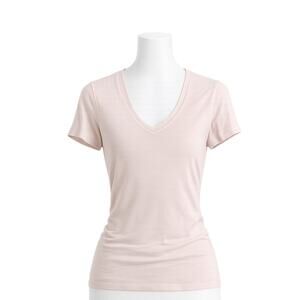 Michael Stars Women’s Blush Pink V-Neck Short Sleeve Tee - One Size